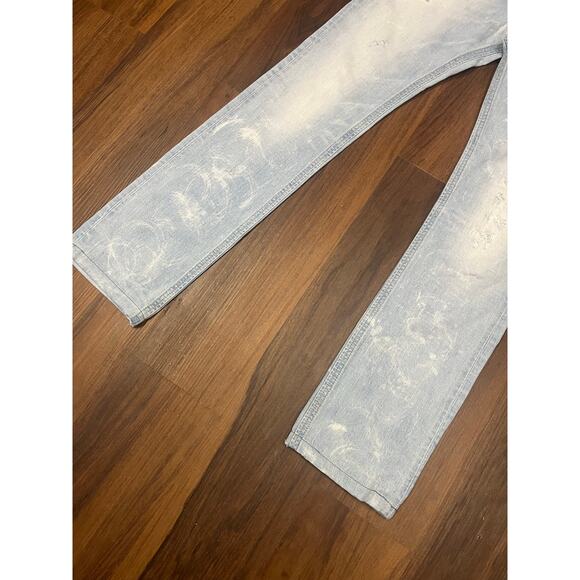 Diesel Thavar Slim Skinny Jean W28 L32 Distressed Light Wash Mens Streetwear Y2k - Picture 10 of 12